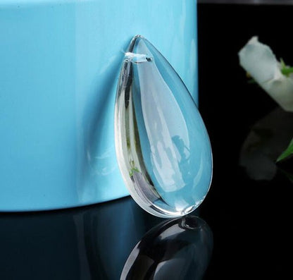 30Pcs 50mm Smooth Almond Chandelier Crystal Teardrop Prism Parts Suncatcher