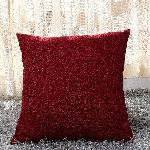 Pillows Cover Sofa Waist Cushion Solid Linen Throw Pillowcase Office Home Decor