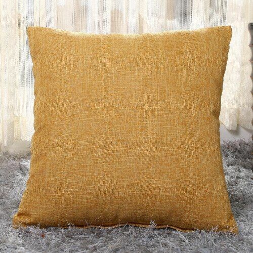 Pillows Cover Sofa Waist Cushion Solid Linen Throw Pillowcase Office Home Decor