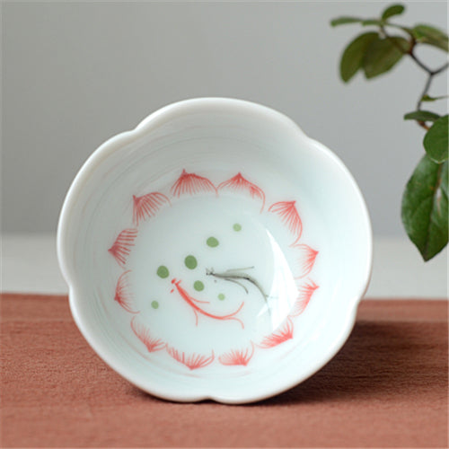 Chinese Tea Cup Handpainted Flower Ceramic Master Cup 80ml Kung Fu Tea Cups New