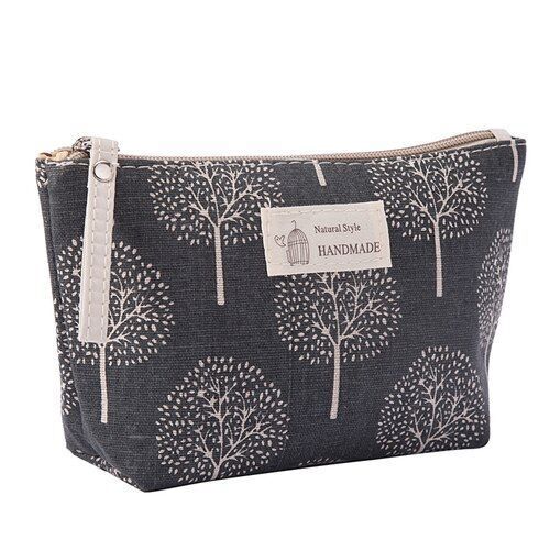 Travel Makeup Toiletry Case Organizer Plant Print Cosmetic Bag Pencil Case Pouch