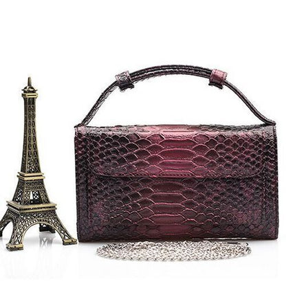 Leather Clutch Crossbody Bag Gold Luxury Serpentine Clutch Purse Messenger Bags