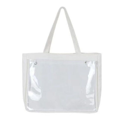 35*25*5CM Bag Women Canvas Bag PVC Transparent Purse Shoulder Bag Satchels Pink