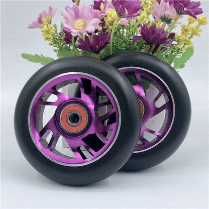 4pcs Stunt Scooter Wheels 100mm Aluminum Alloy Hub High-elastic PU Skates Wheels