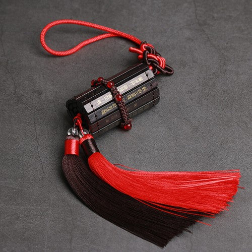 Car Pendant Scripture Heart Sutra Bamboo Slip Tassel Home Feng Shui Lucky Decor