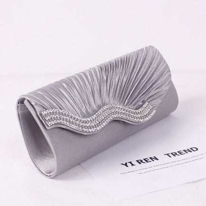 Women Rhinestone Evening Bag Fashion Purse Envelope Chain Clutch 27*10*5 CM Bags