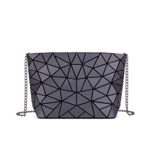 Chain Shoulder Bag Geometric Messenger Plain Folding Crossbody Purse Clutch Bag
