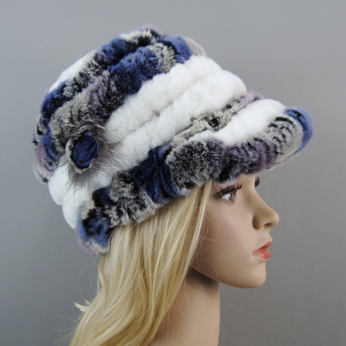 Women Winter Rabbit Fur Caps Warm Real Rabbit Fur Hats Natural Soft Knitted Hat