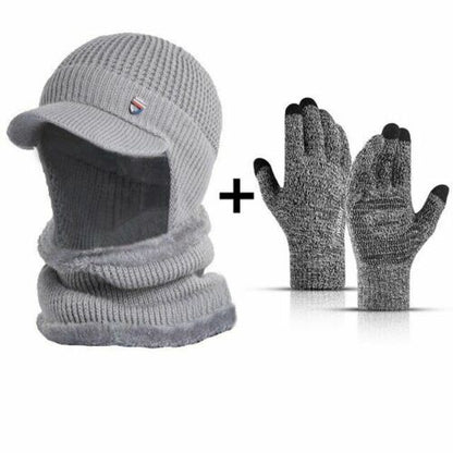 Winter Hat Bandana Scarf Outdoor Ear Protection Warm Thick Bicycle Knitted Cap