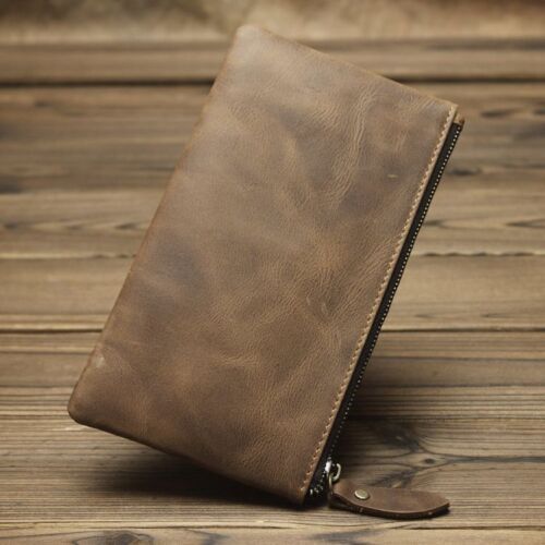 Wallet Genuine Leather Phone Bag Long Retro Ultra-Thin Leather Clutch Solid 1PC