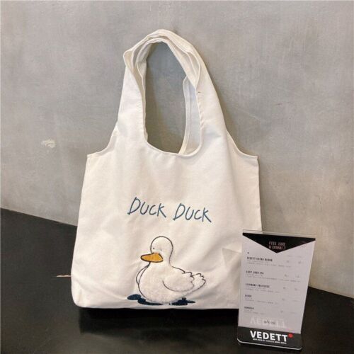 Cartoon Shoulder Bag Canvas Large Shopper Bag Fashion Casual Book Pouch 30*13*34