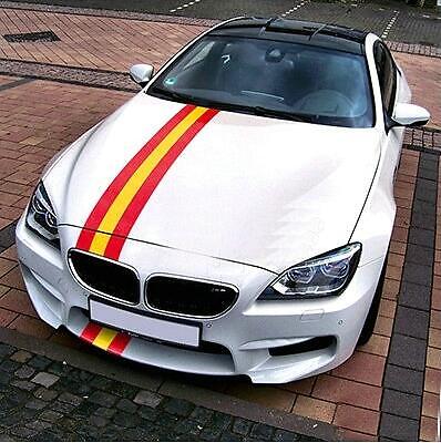 Custom Tricolor Racing Stripe Car Hood Sticker For All Models Vinyl Bonnet Decal