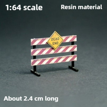 1/64 Road Work Construction Warning Sign Model Parking Scene Props Model