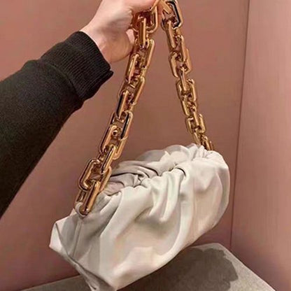 Acrylic Chain Handbag Large-Capacity Soft Zipper Shoulder Bag Underarm Handbag