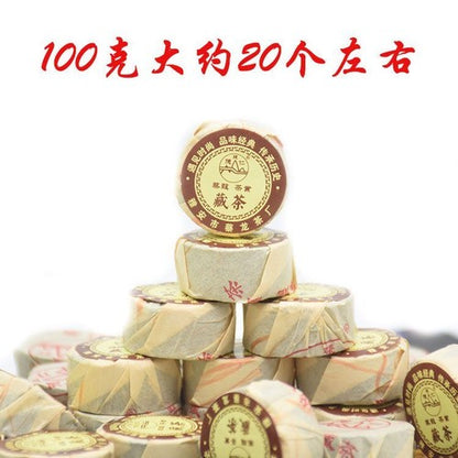 Ya'an Tibetan Tea Buds Fine Round Cake 雅安藏茶芽细小圆饼 (一芽一叶)黑茶砖茶金尖康砖蒙顶山茶