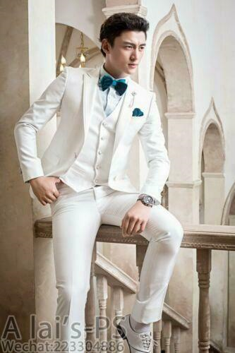 Men's Wedding Suit Business Party Tuxedo Groom Blazers Jacket Vest Pants Set New