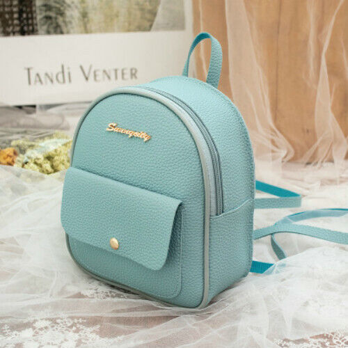 Mini Backpack Women PU Leather Shoulder Bag Girls Multi-Function Small Bagpack