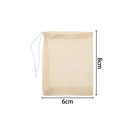 UP 50x Reusable 100% Cotton Muslin Filter Bags Spices Herbs Tea Soup Drawstring