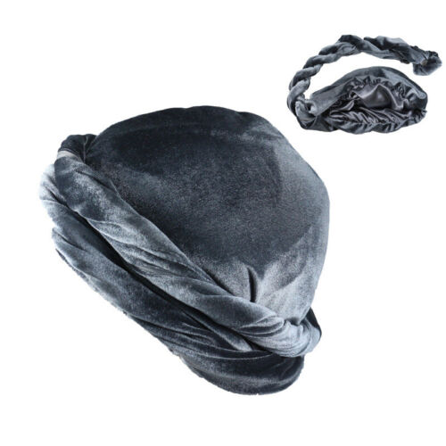 Men Halo Turban Satin Silk Lined Elastic Men Turban Head Wrap Headband Caps