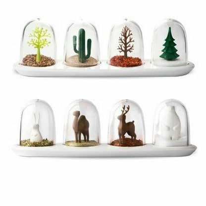 4Pcs/Set Creative Spice Jars Containers Storage 24.3x7.7x7.3cm Seasoning Bottles