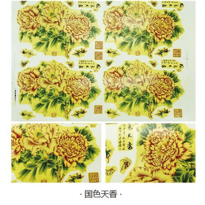 Ceramic Decal Pottery Art Clay Transfer Yellow Flower Paper Overglaze Underglaze
