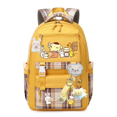 My Melody Kuromi Student Backpack Cinnamoroll Pom Pom Purin Pochacco Schoolbag#h