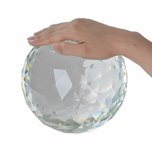 Clear Cut Crystal Sphere 50-200MM Faceted Gazing Ball Prisms Suncatcher Home