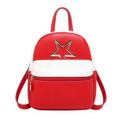Leather Backpack Red Small Cute Purse Brand Shoulder Bag Red Blue Gray Green 1PC