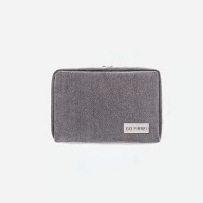 Waterproof Thick Nylon Cloth Storage Cosmetic Bag Charger USB Cable Case Travel