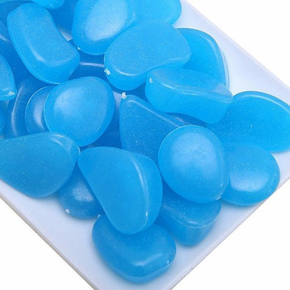 10-2000 Glow in the Dark Pebble Stone Shiny Home Garden Aquarium Fish Tank Decor