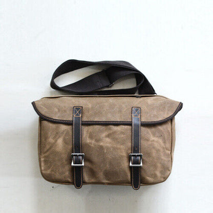 Retro Motorcycle Bag Men's Waterproof Side Bag Motorcycle Canvas Shoulder Bag