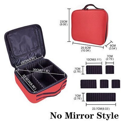Makeup Case Traveling Cosmetic Bag Make Up Storage Box Nail Tool Suitcases Solid