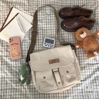 Women's Canvas Bag Department Messenger Bag Female Students Shoulder Bags 1 PC