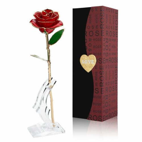 Gold Plated Real Rose 24K Dipped Flower Valentine's Day Love Gift For Her Decor