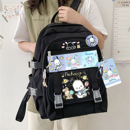 Cartoon Pochacco Casual Backpack Schoolbag Student Travel Bag Handbags Unisex