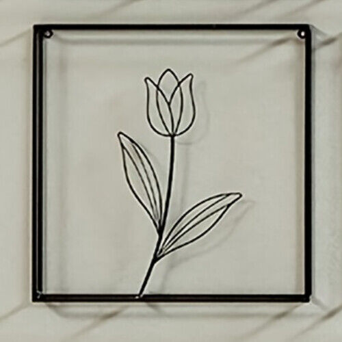 Plant Line Shape Iron Wall Hanging, Modern Fashion Hanging Iron Metal Wall