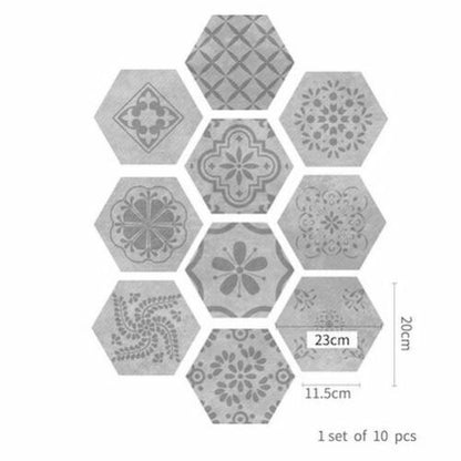 Floor Wall Stickers Tile Anti-Slip Self-Adhesive Waterproof Bathroom Kitchen PVC