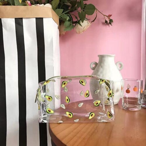 Transparent Cosmetic Bag Large Portable New Print Pencil Case Makeup Storage Bag