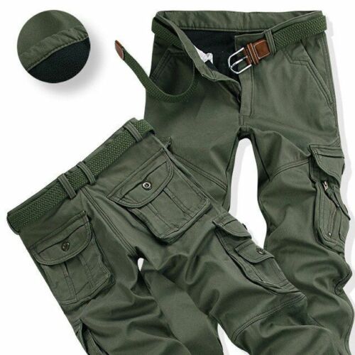 warm Cargo pants winter Outdoor Climbing Training Multi Pockets Baggy thermal M