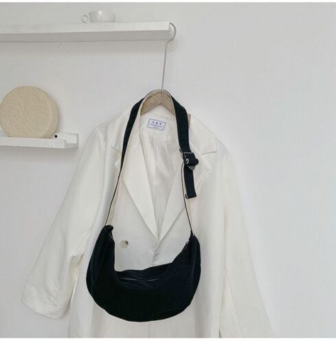 Canvas Crossbody Bags Dumpling Shape Shoulder Bag Large Tote Messenger Big Purse