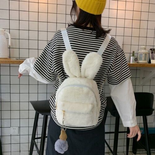 Embroidery Plush Bunny Backpack Rabbit Traveling Shoulder Bags Plush 20*25*10 CM