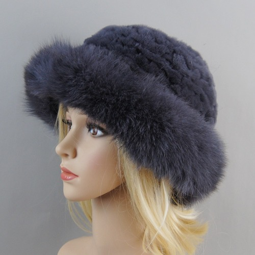 Women Winter Hat Luxury Rabbit Fur Hats Fur Cap Beanies Pink Warm Soft Fur Hat