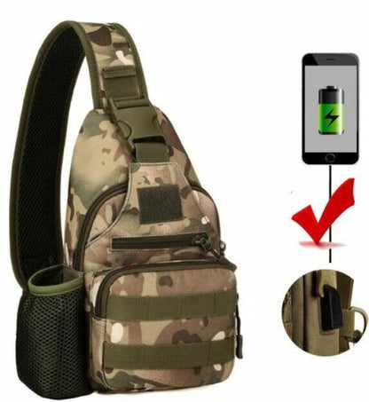 Shoulder Bag Bottle Pouch Chest Outdoor Travel Hunting Climbing Hiking Backpack