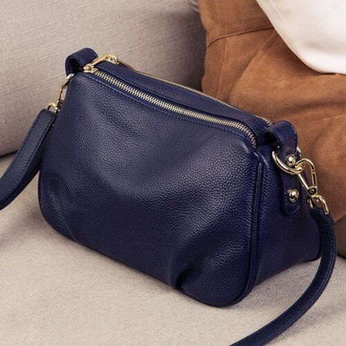 Genuine Leather Crossbody Bags Small Shoulder Messenger Purses Handbags Zipper