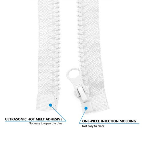 5Pcs Chunky Zip Open End Separating Zipper for Sewing Jacket Coats Plastic Teeth