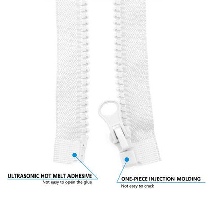 5Pcs Chunky Zip Open End Separating Zipper for Sewing Jacket Coats Plastic Teeth