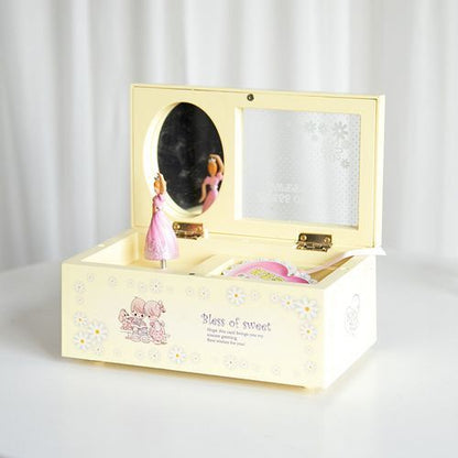 Music Box Plastic Ballerina Home Decoration Clockwork Jewelry Storage 7.5x10x6cm