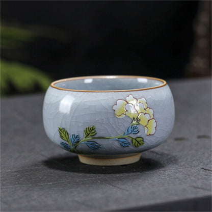 Ruyao Cup Crackle Glaze Porcelain Cup Of Tea Under Glaze Chinese Tea Cup 130ml