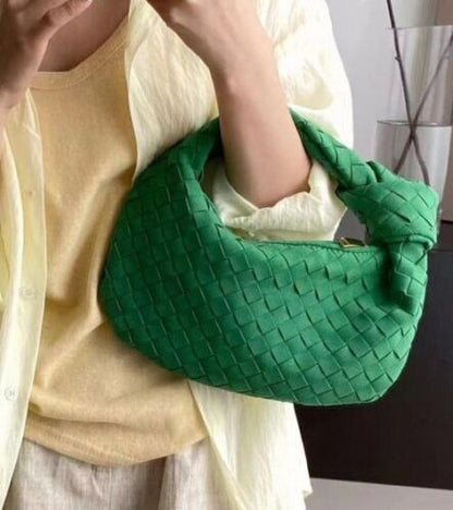 Handmade Woven Bag Synthetic Leather Shoulder Bag Handbag 26*3*16 CM Polyester