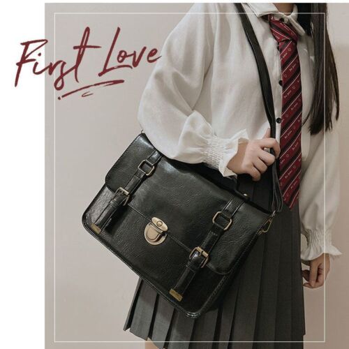 Shoulder School Bag Leather Large Briefcase Tote Handbag Backpack 31*23*7 CM 1PC